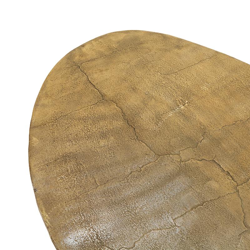 Oldies Coffee Table in Antique Metal Finish in Brass or Silver Style In Excellent Condition In Paris, FR