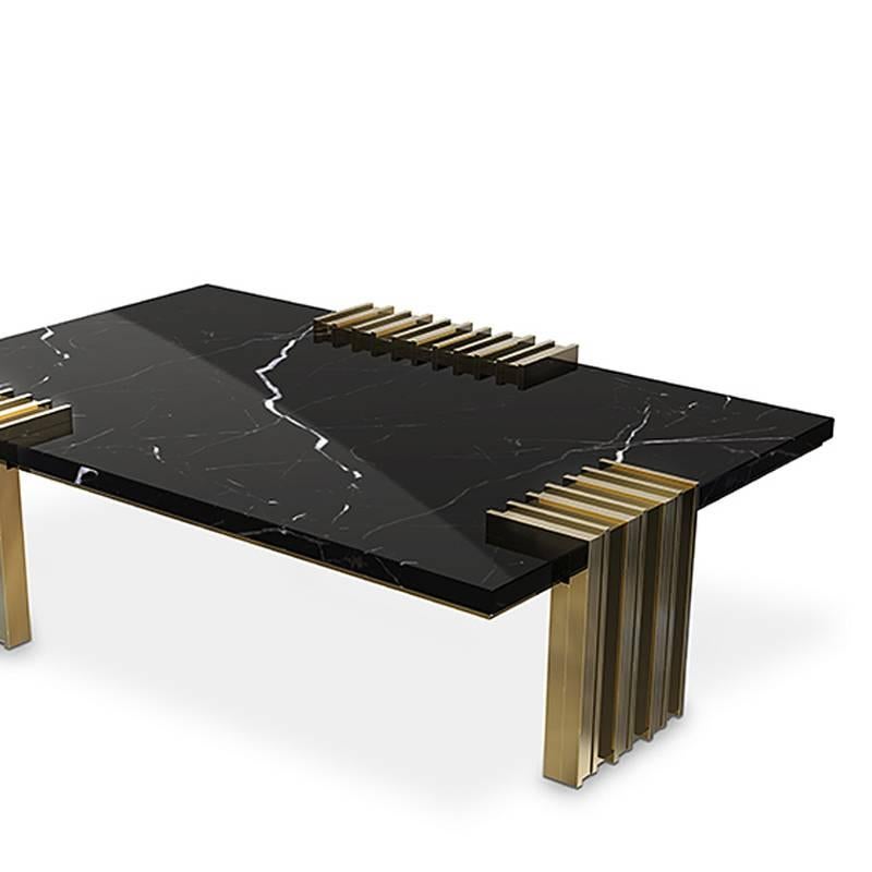 black marble and gold coffee table