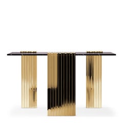 Oldies Console Table with Black Marble Top