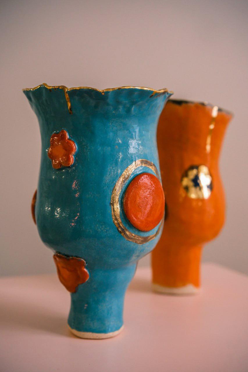Glazed Olé 9 Vase by Hania Jneid For Sale