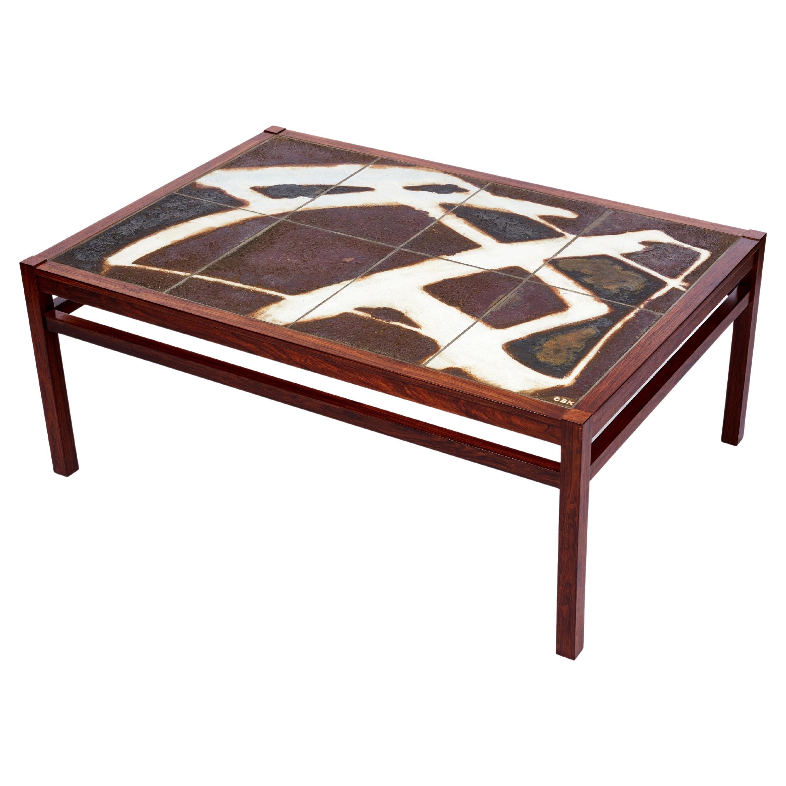 Ole Bjorn Kruger Tile Coffee Table For Sale