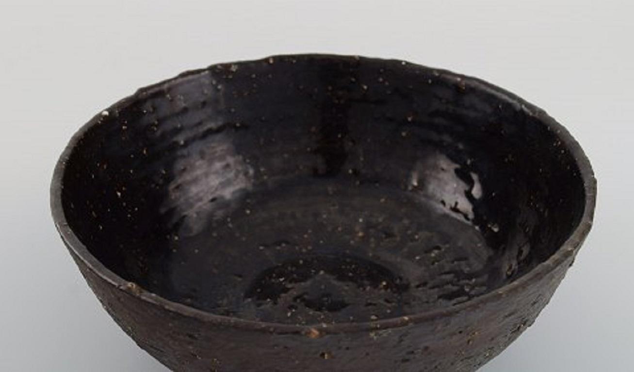 Glazed Ole Bjørn Krüger (1922-2007). Unique Bowl in Stoneware. 1960/1970's