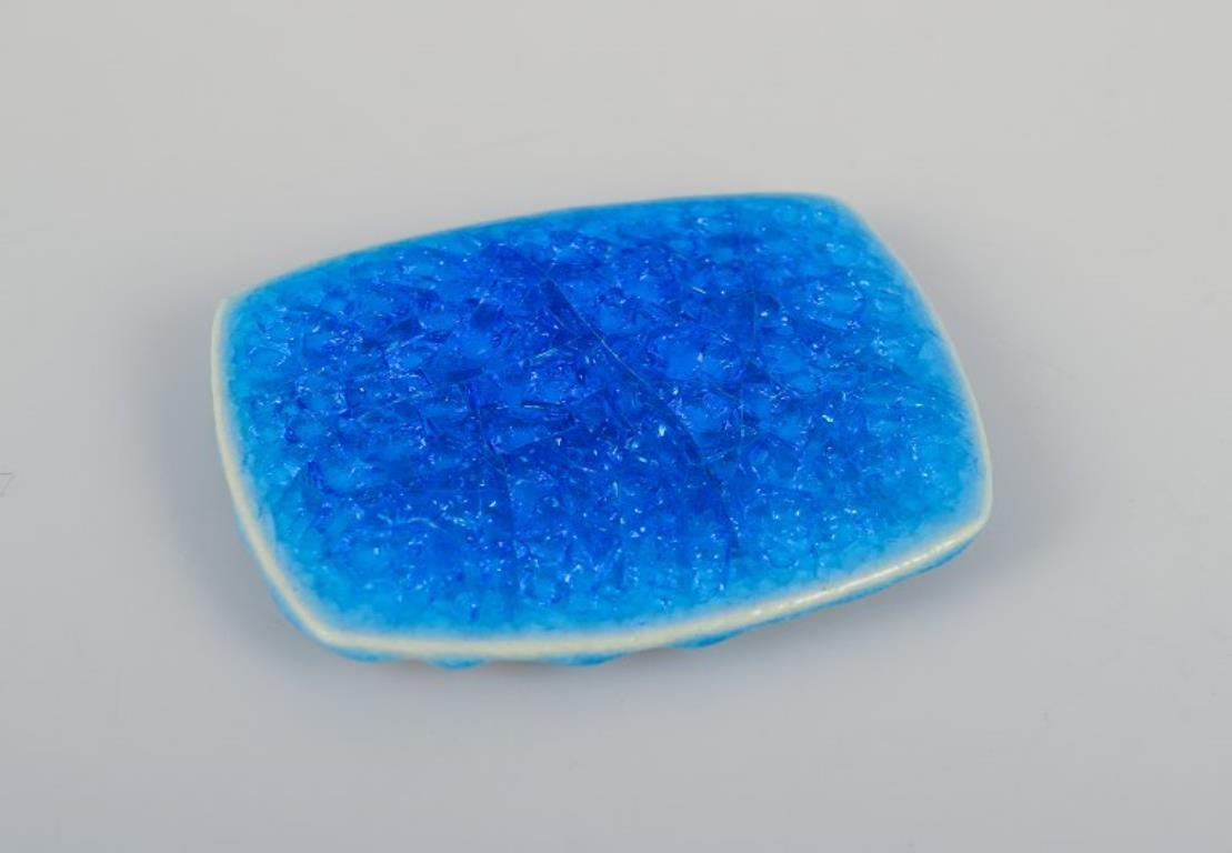 Women's Ole Bjørn Krüger. Six brooches in glazed stoneware in blue and white shades For Sale