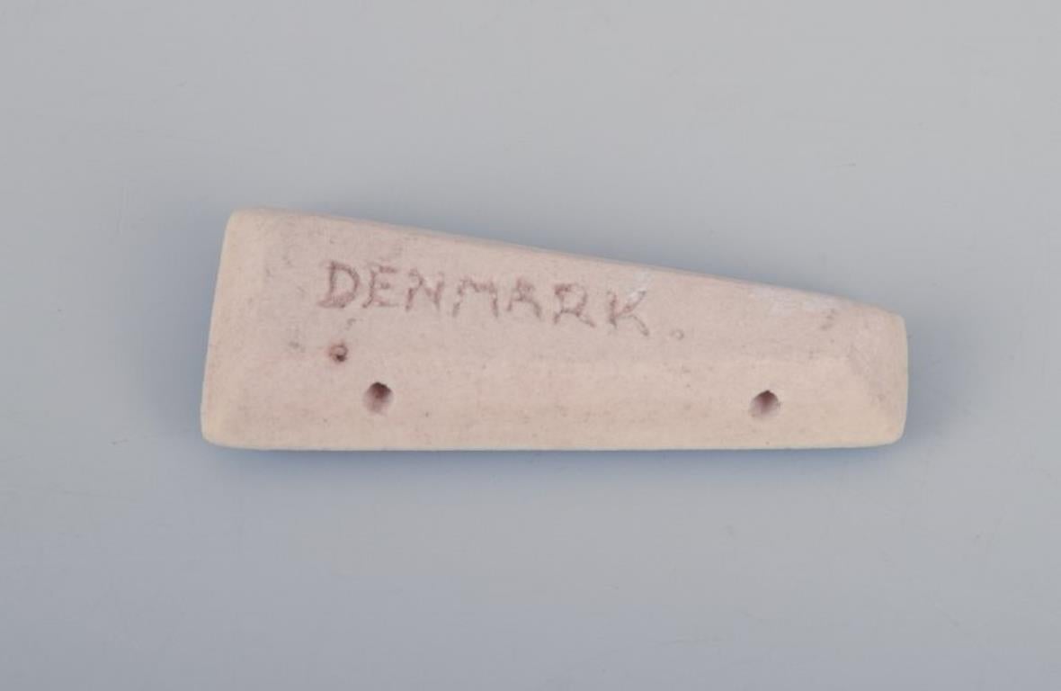 Ole Bjørn Krüger. Ten unique brooches in glazed stoneware in blue shades. For Sale 3