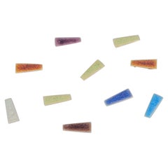 Ole Bjørn Krüger. Ten unique brooches in glazed stoneware in various colors.