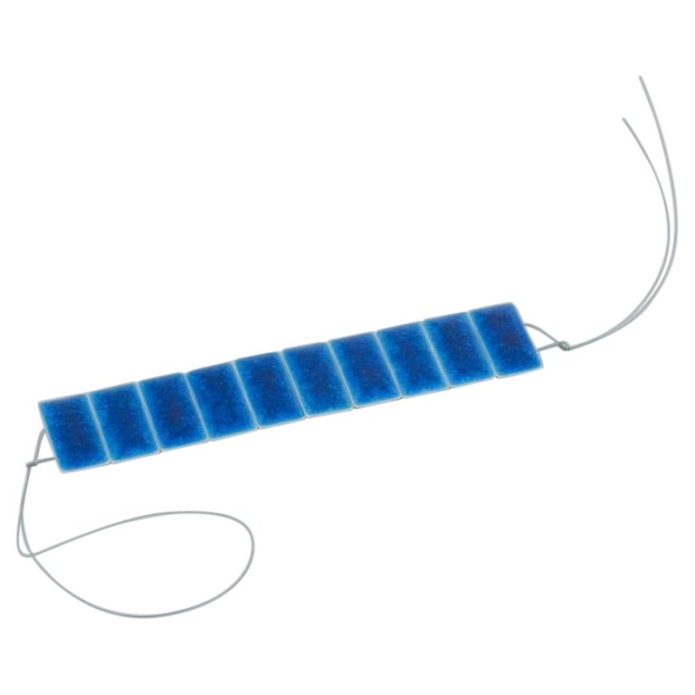 Ole Bjørn Krüger. Unique stoneware bracelet in blue shades. For Sale