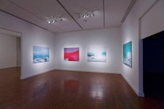 Cloth, string and Kite #5- Large abstract landscape green water landscape photo