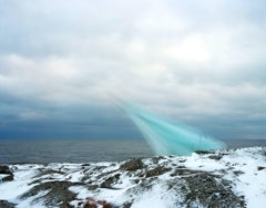 String, Cloth, and Kite 04 - large sky blue snow Scandinavian landscape photo