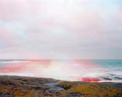 Abstrakte Seelandschaft #23 in rot und blau, zeitgenössische Fotografie, ungedeckt