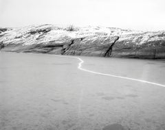 Wood and Sparkler 02 - black and white Scandinavian landscape photo with water