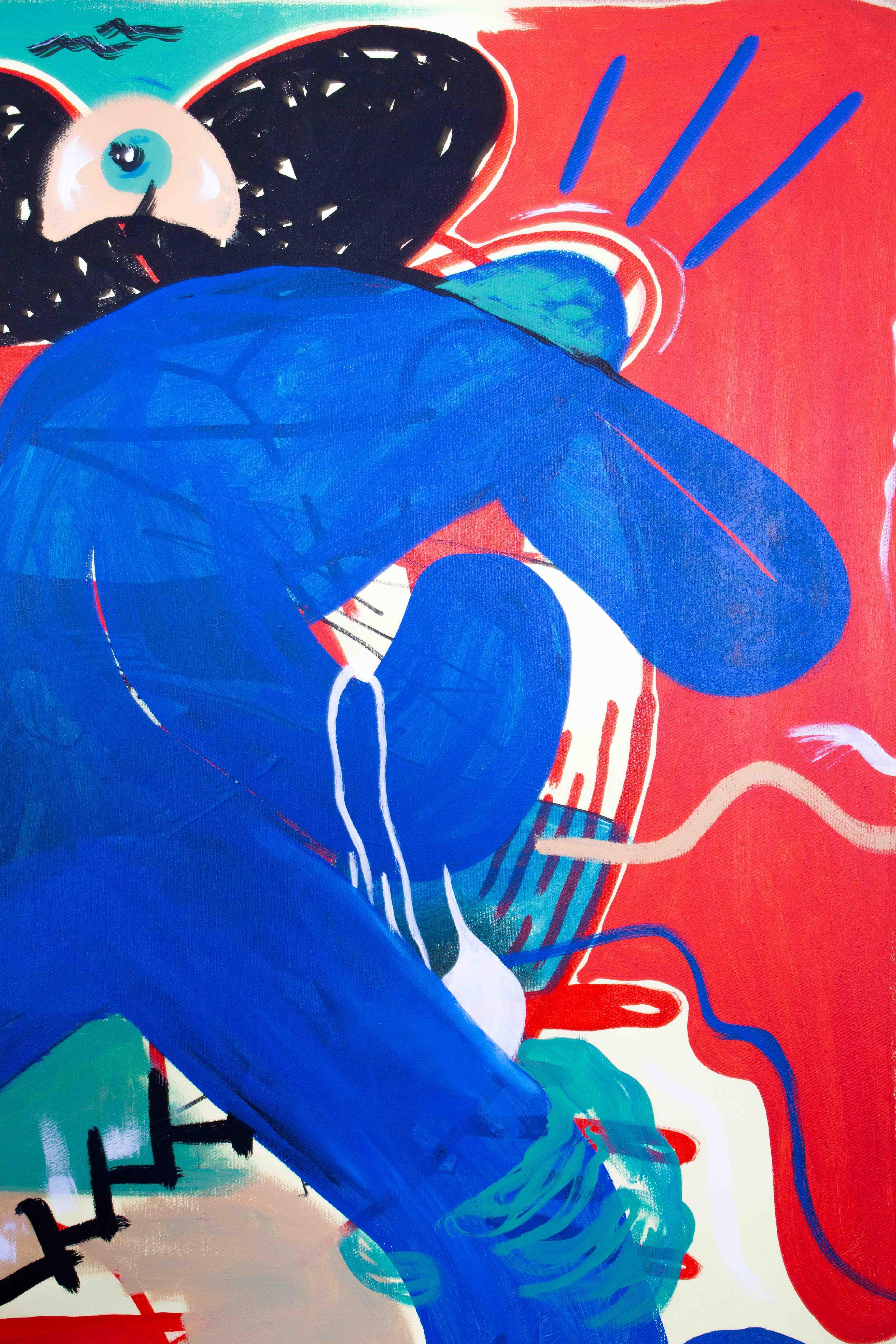 Ole Fredrik Hvidsten Abstract Painting – "Auf der Tanzfläche ein Risiko eingehen" Acryl auf Leinwand von O. F. Hvidsten