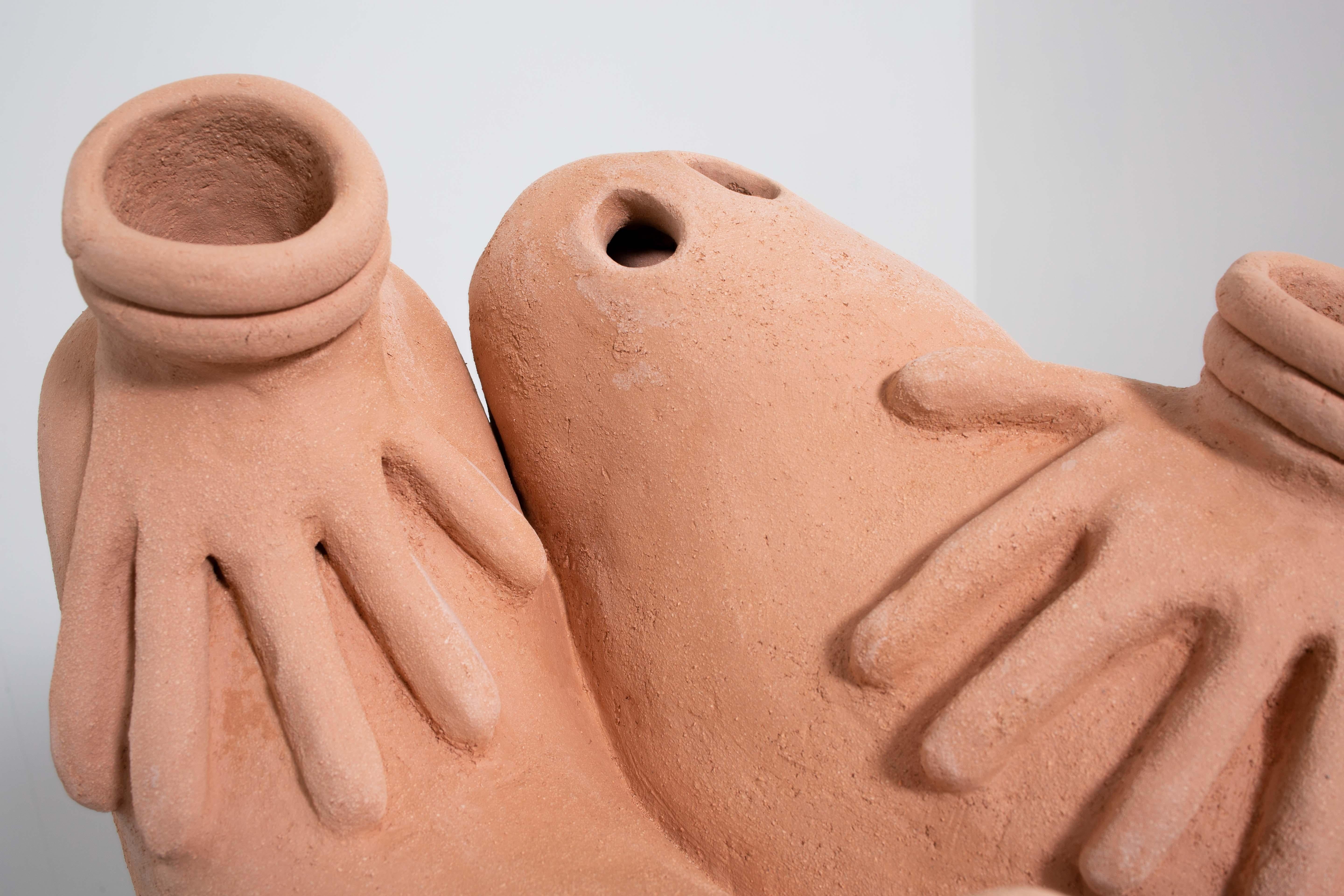 Ole Fredrik Hvidsten Figurative Sculpture - «Waited for someone» Ceramic Sculpture by O. F. Hvidsten