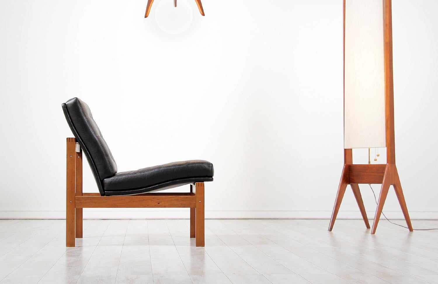 Danish Ole Gjerløv-Knudsen and Torben Lind `Moduline` Leather Lounge Chair for France