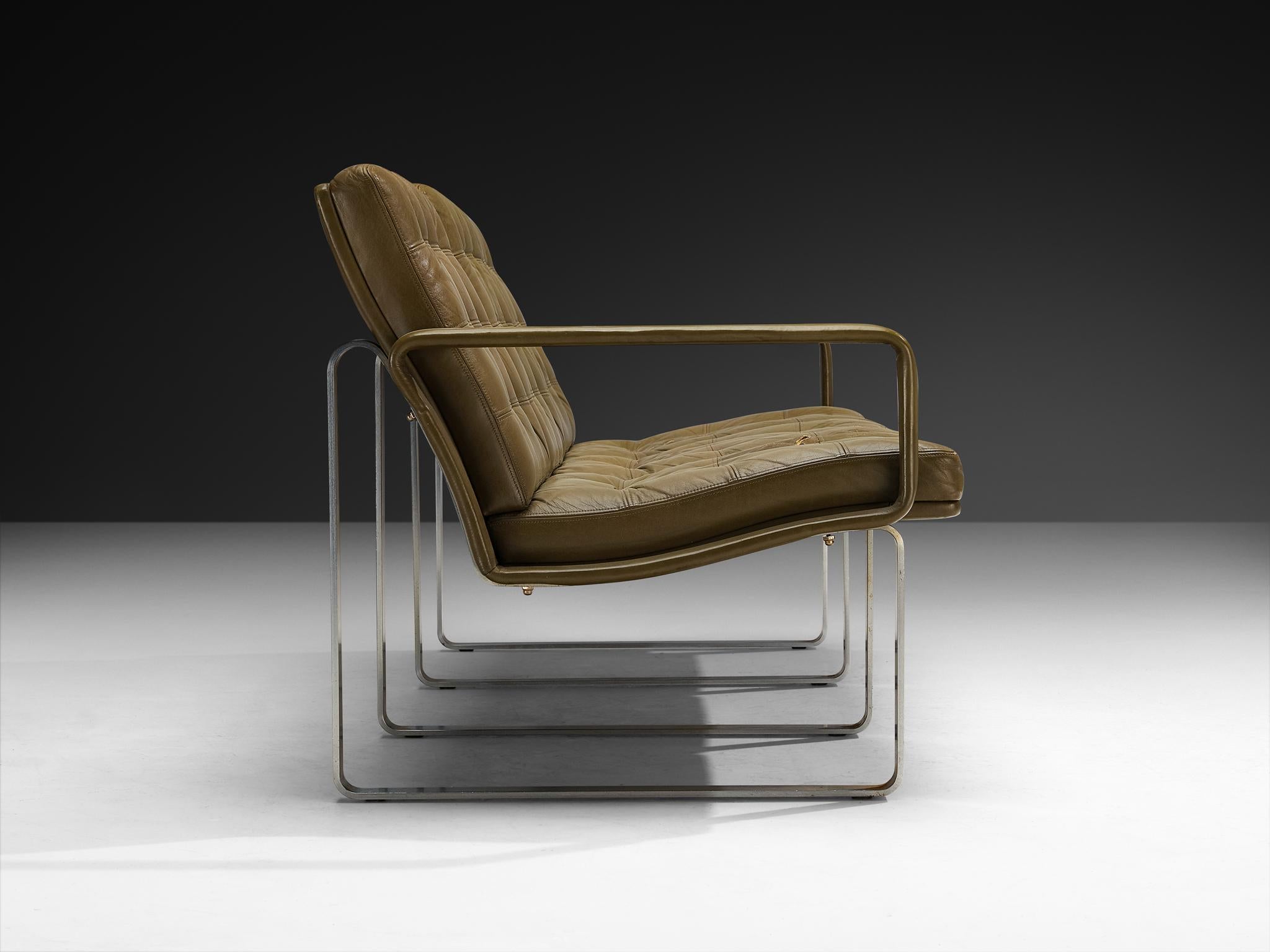 Ole Gjerløv-Knudsen & Torben Lind Canapé Moduline en cuir vert marine Bon état - En vente à Waalwijk, NL