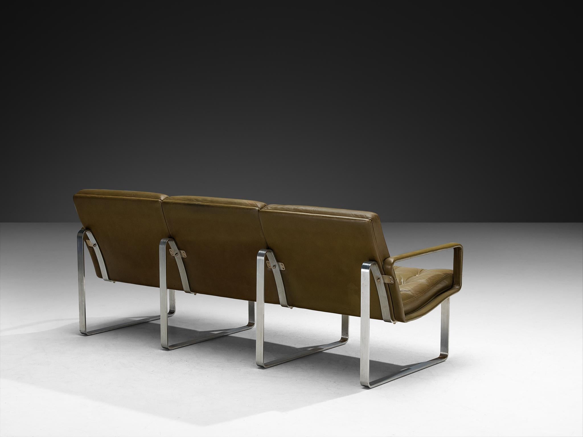 Ole Gjerløv-Knudsen & Torben Lind Canapé Moduline en cuir vert marine en vente 1