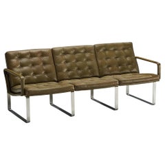 Ole Gjerløv-Knudsen & Torben Lind Canapé Moduline en cuir vert marine