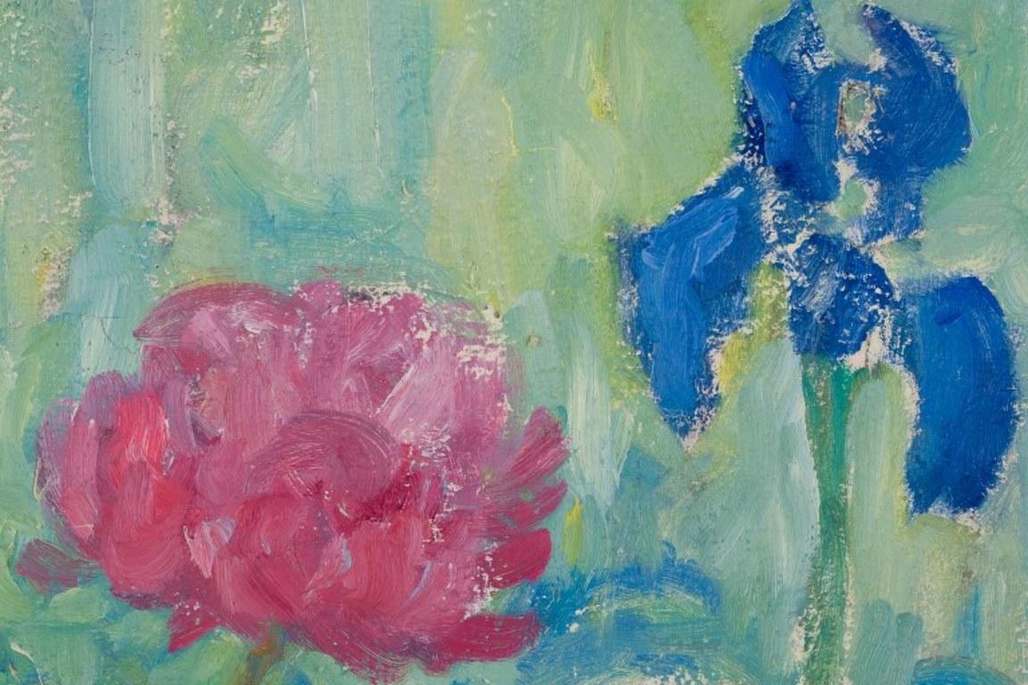 Ole Kielberg, well listed Danish painter. Oil on canvas. Floral arrangement. For Sale 1