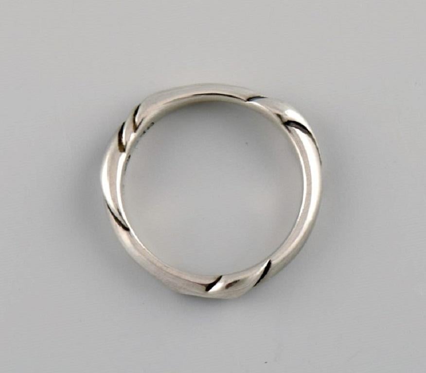 Modern Ole Kortzau for Georg Jensen. Ring in sterling silver. Late 20th C. For Sale