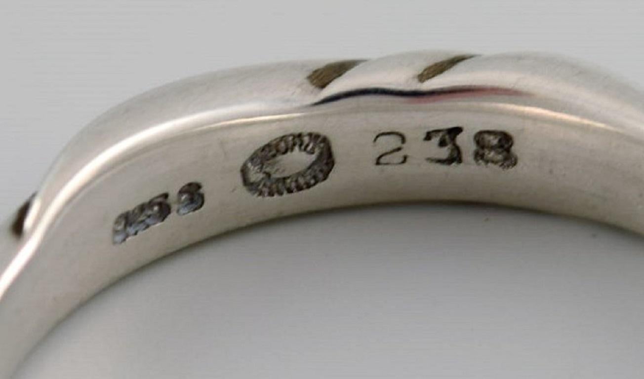 Ole Kortzau for Georg Jensen. Ring in sterling silver. Late 20th C. In Excellent Condition For Sale In bronshoj, DK