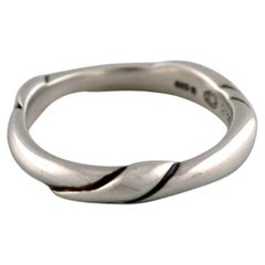 Retro Ole Kortzau for Georg Jensen. Ring in sterling silver. Late 20th C.