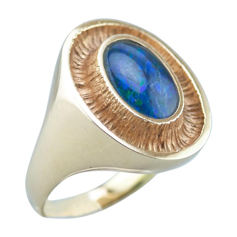 Ole Lynggaard 14 Karat Gold Ring with an Opal