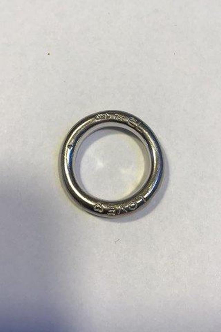 XX secolo Ole Lynggaard Anello d'amore n. 4 in oro bianco 18 kt con brillante in vendita