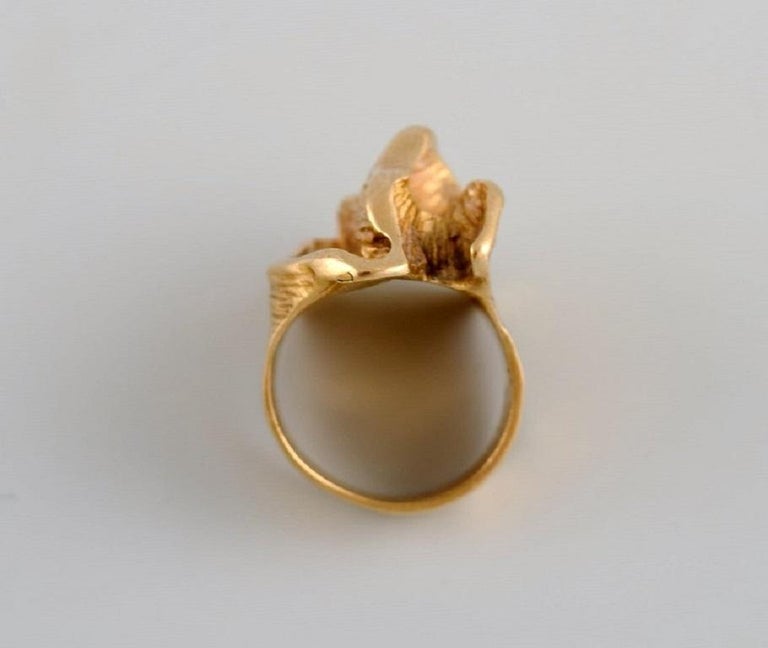 Ole Lynggaard, Danish Goldsmith, Modernist Vintage Ring in 18 Carat Gold For Sale 1