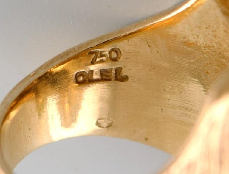 Ole Lynggaard, Danish Goldsmith, Modernist Vintage Ring in 18 Carat