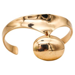 Ole Lynggaard Denmark Sculptural Kinetic Drop Cuff Bracelet in 14kt Yellow Gold