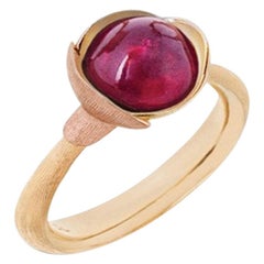 Ole Lynggaard Pink Tourmaline Lotus Ring in 18 Karat Gold