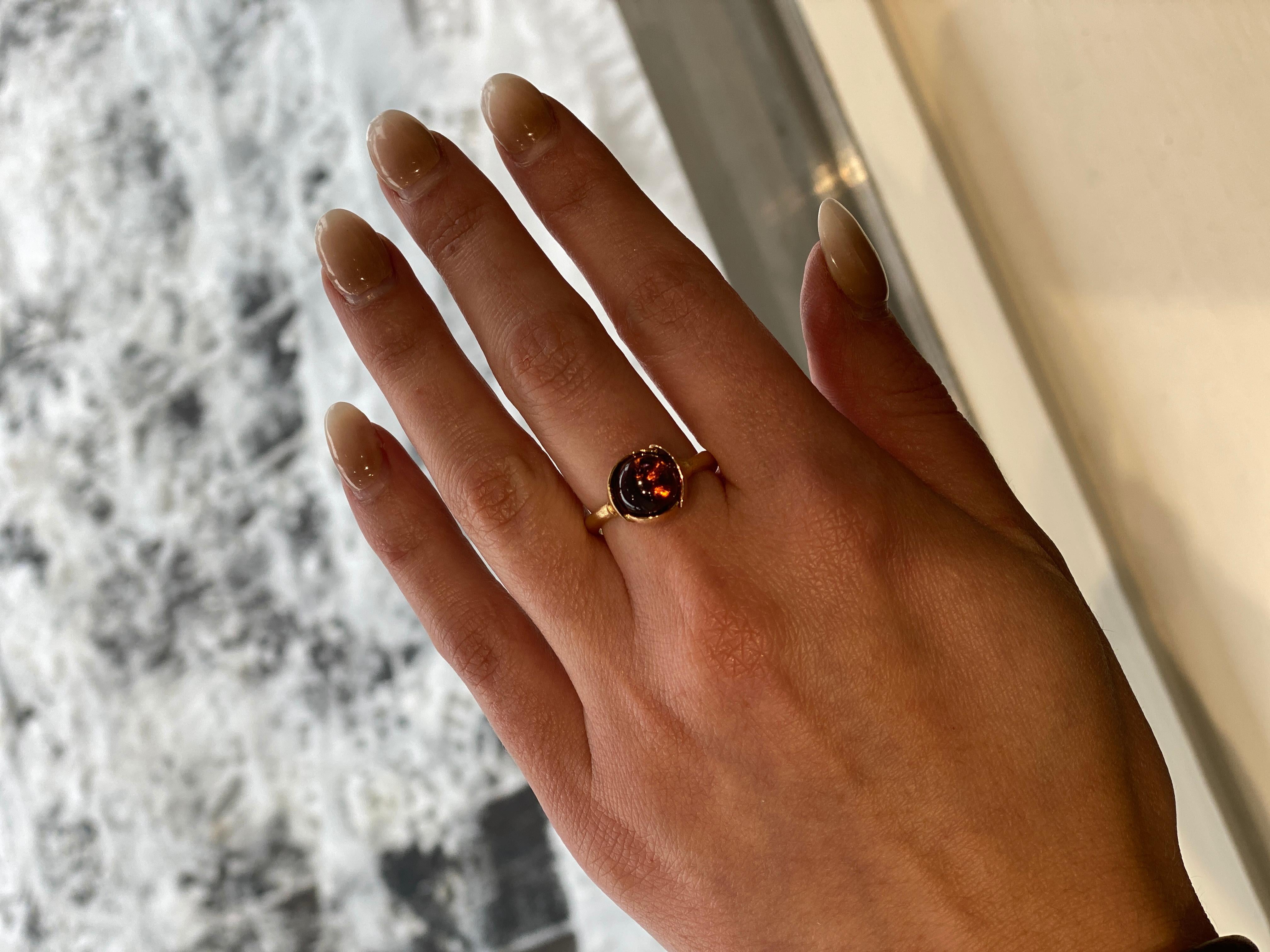 Modern Ole Lynggaard Pink Tourmaline Lotus Ring in 18 Karat Gold