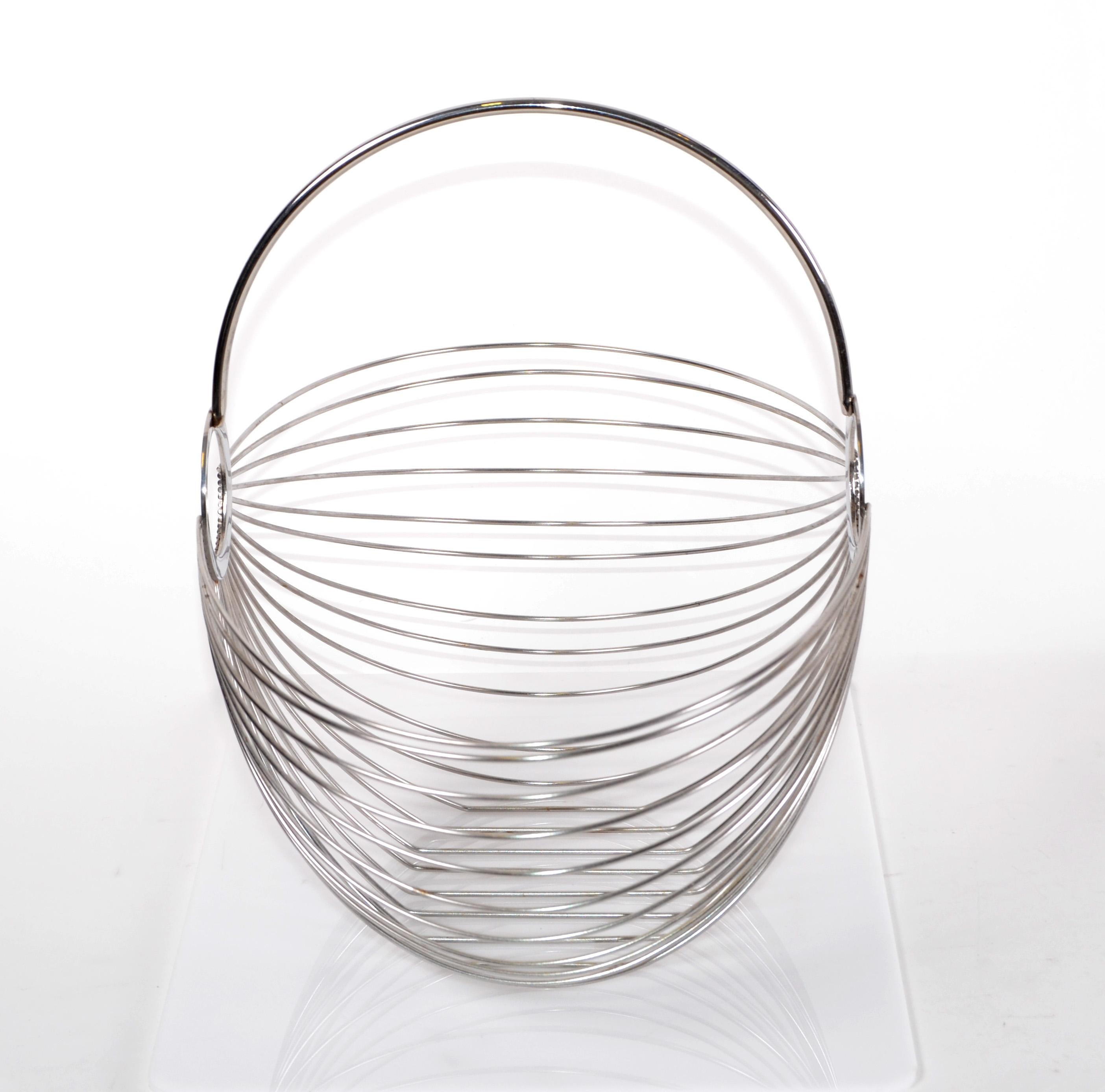 Ole Palsby Scandinavian Modern Decorative Stainless-Steel Basket Copenhagen For Sale 4