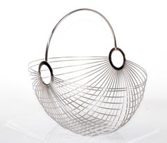 Ole Palsby Scandinavian Modern Decorative Stainless-Steel Basket Copenhagen