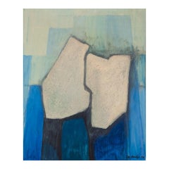Ole Saabye, artista danés. Óleo sobre tabla. Composición abstracta.