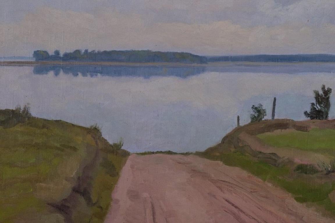 Ole Søndergaard, listed Danish painter. Oil on canvas. Danish summer landscape. In Excellent Condition For Sale In Copenhagen, DK