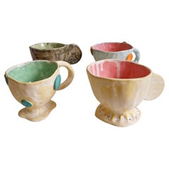 Stoneware Colourful Unique Tea Cups