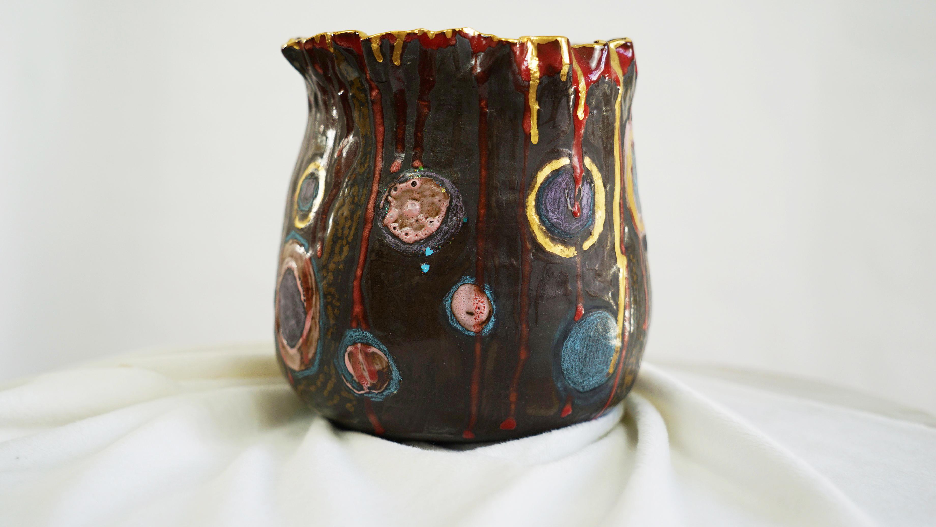 Hand-Carved OLÉ Vase No 4 By Artist - Designer Hania Jneid For Sale