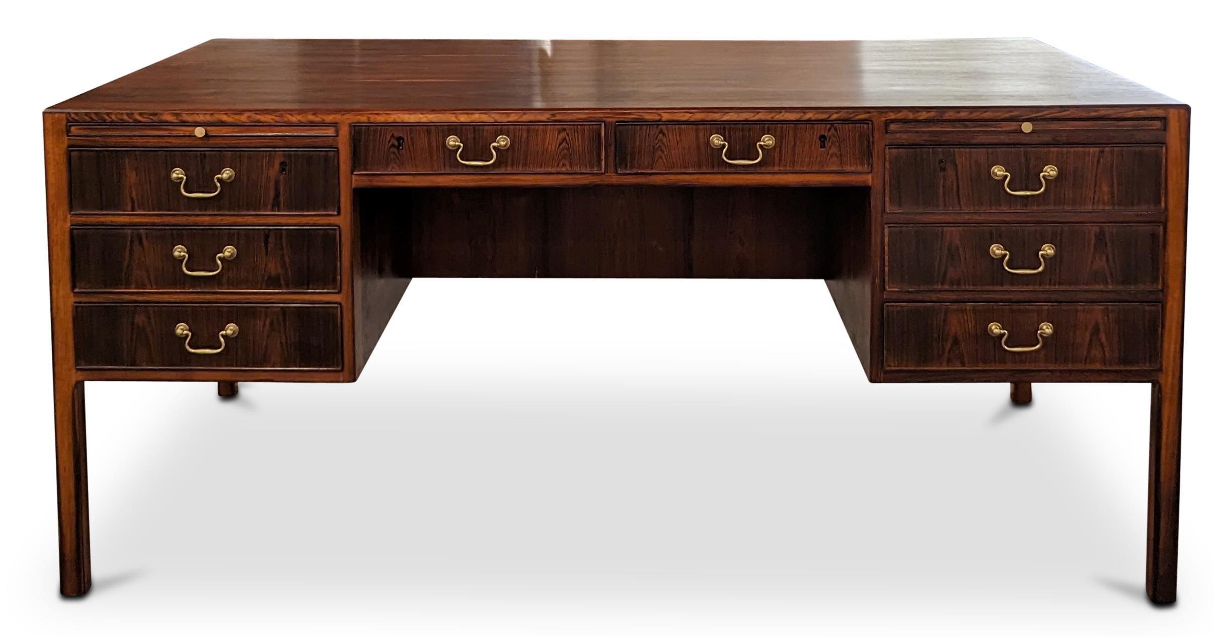 Scandinavian Modern Ole Wancher Rosewood Desk - 0823177 Vintage Danish Mid Century For Sale