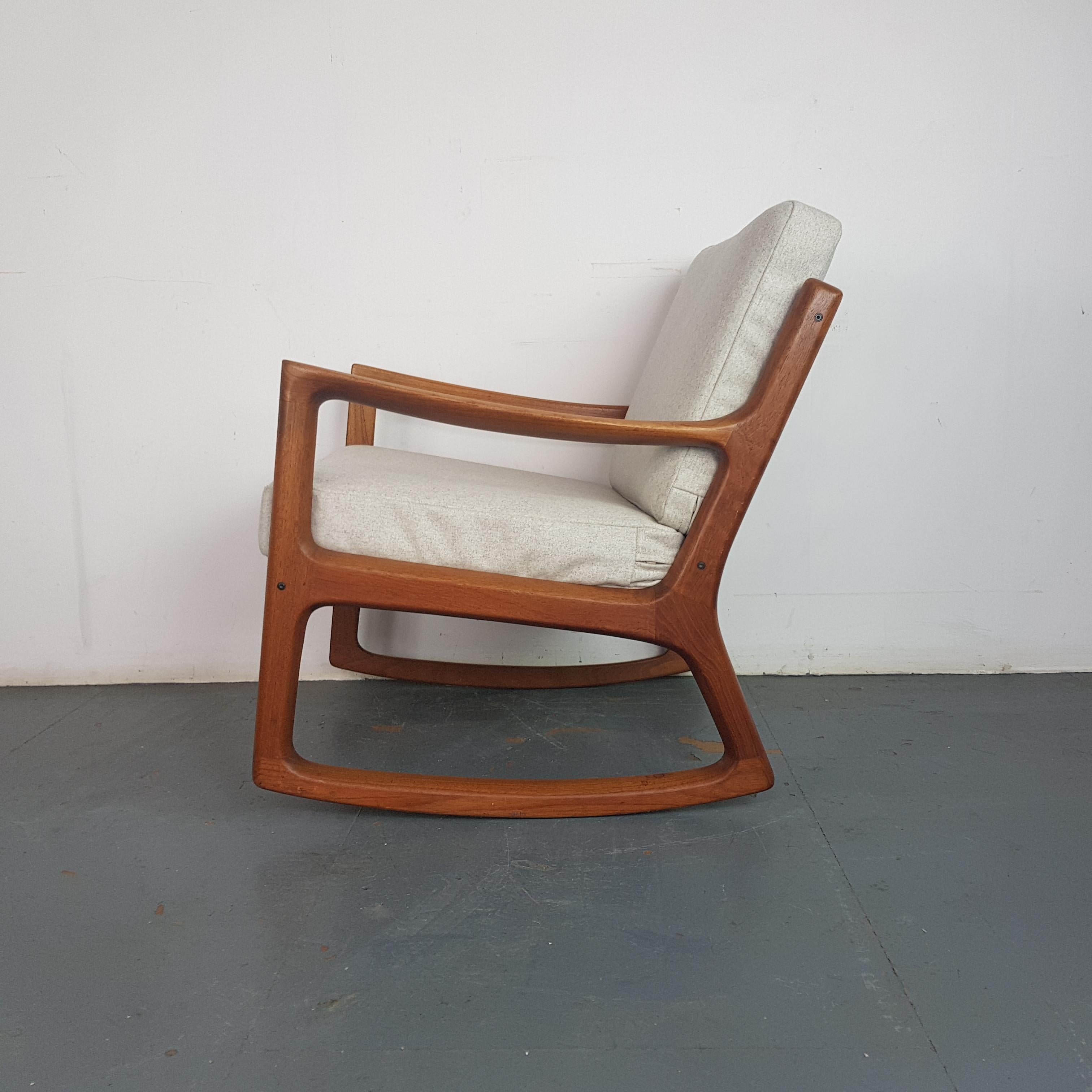 Ole Wanscher, 1960s Teak Rocking Chair Made by France and Son, Denmark In Good Condition In Lewes, East Sussex