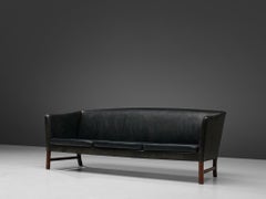 Ole Wanscher '603' Sofa in Black Leather, 1960s