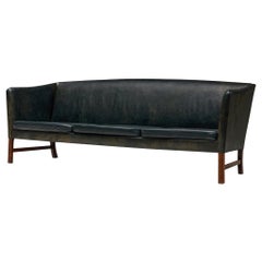 Ole Wanscher '603' Sofa in Black Leather, 1960s