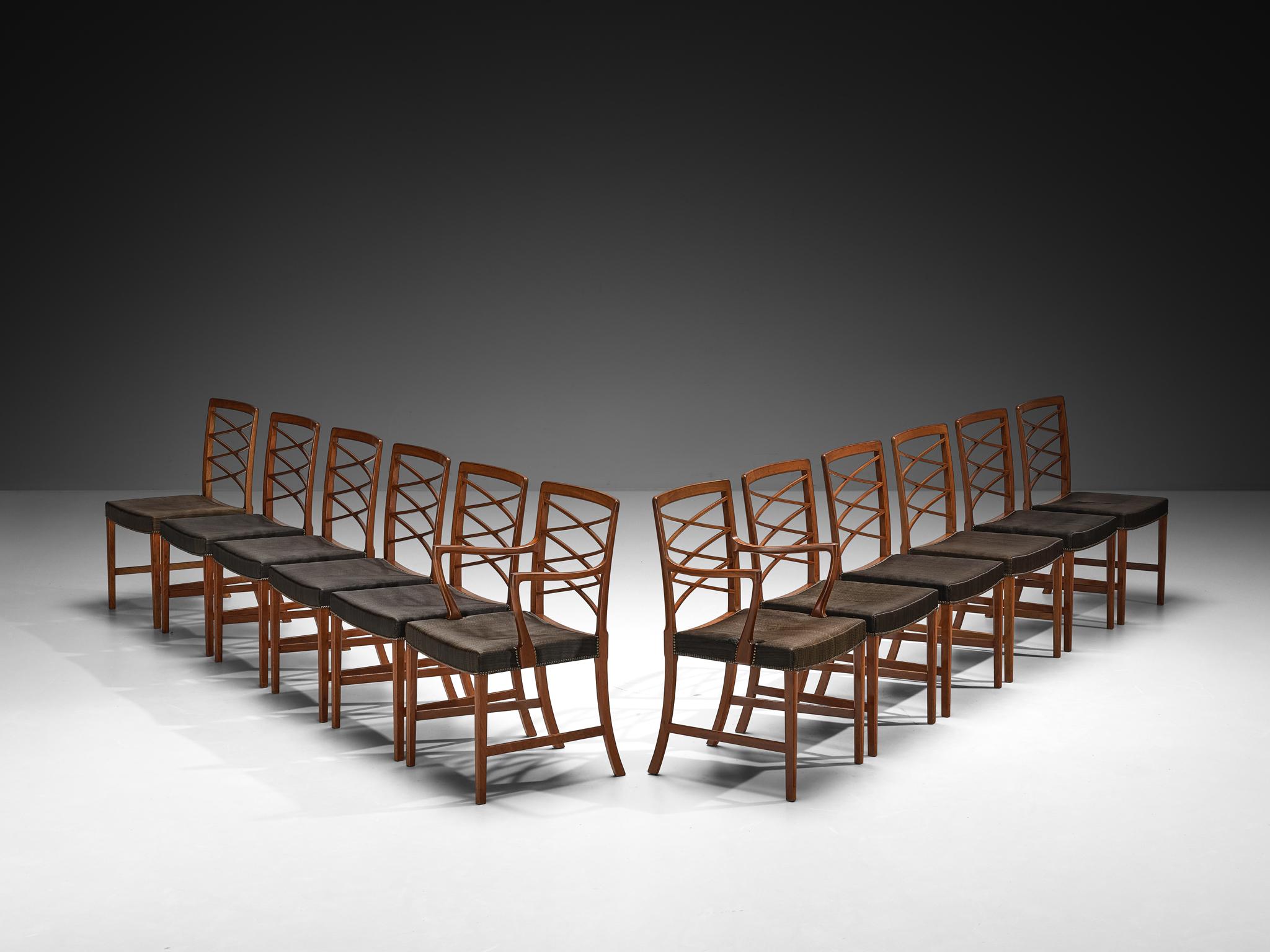 Ole Wanscher and A. J. Iversen Set of Dining Chairs in Mahogany In Good Condition For Sale In Waalwijk, NL
