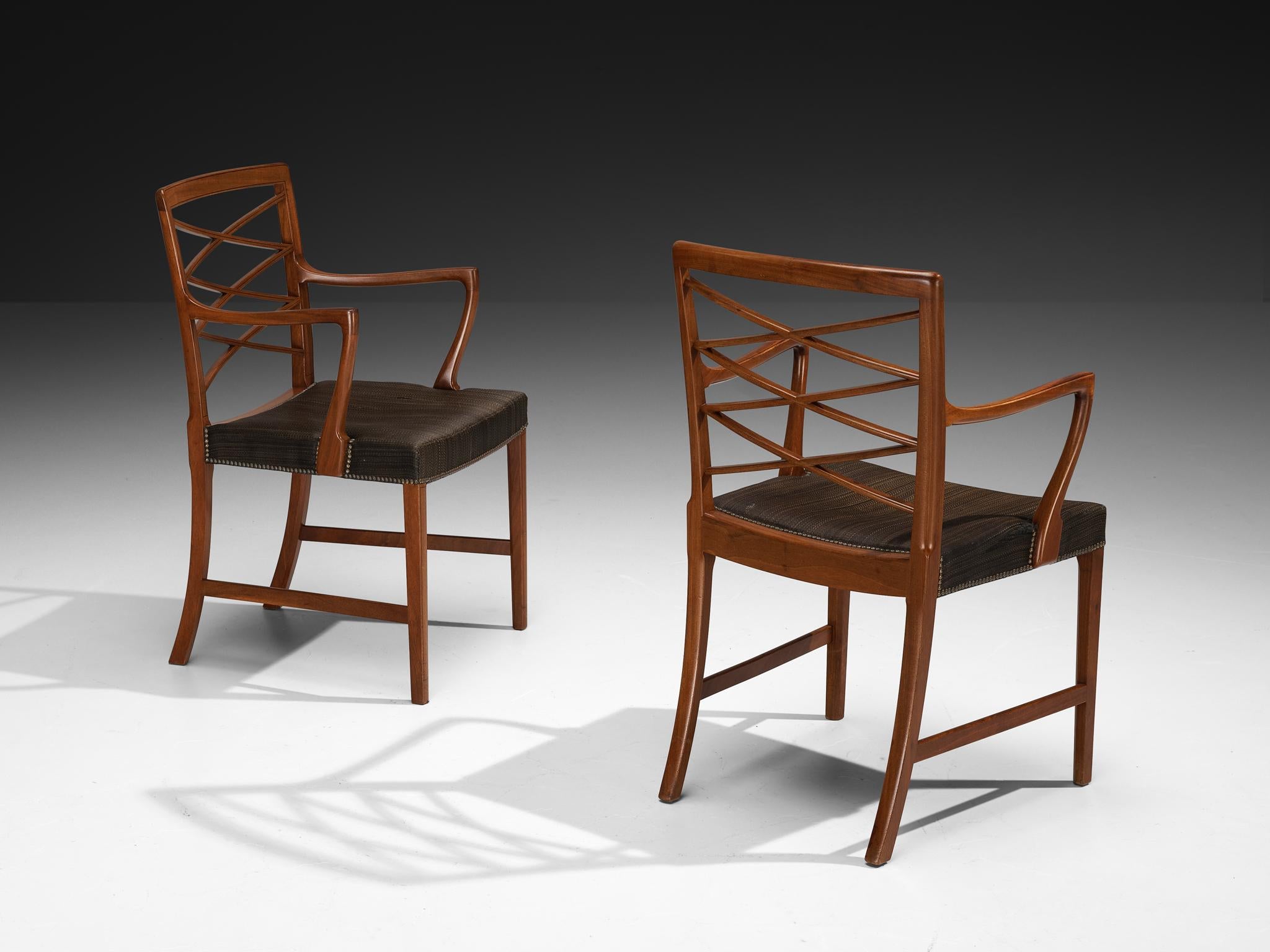 Mid-20th Century Ole Wanscher and A. J. Iversen Set of Dining Chairs in Mahogany For Sale
