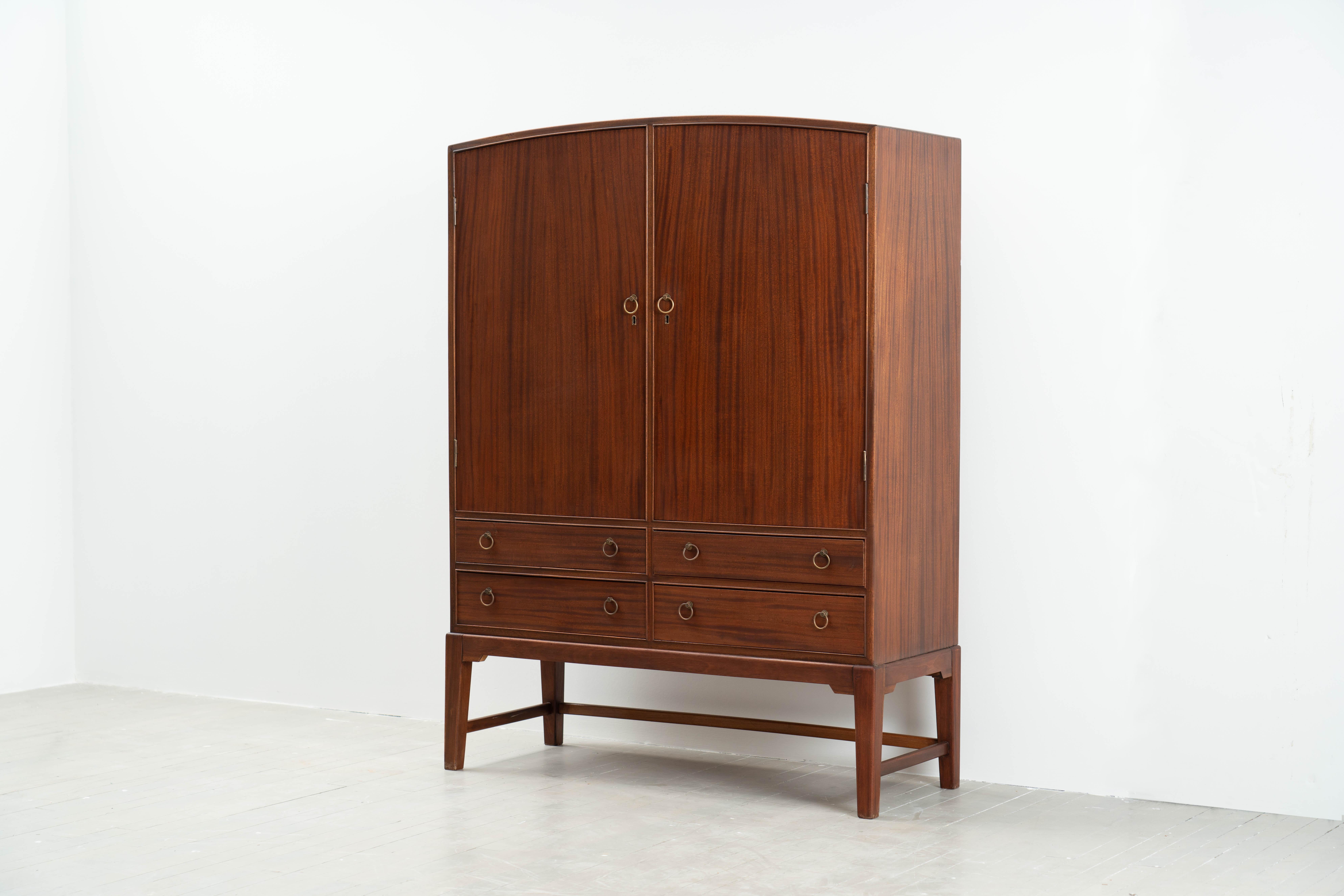 Danish Ole Wanscher, Arched Top Mahogany Cabinet, Denmark For Sale
