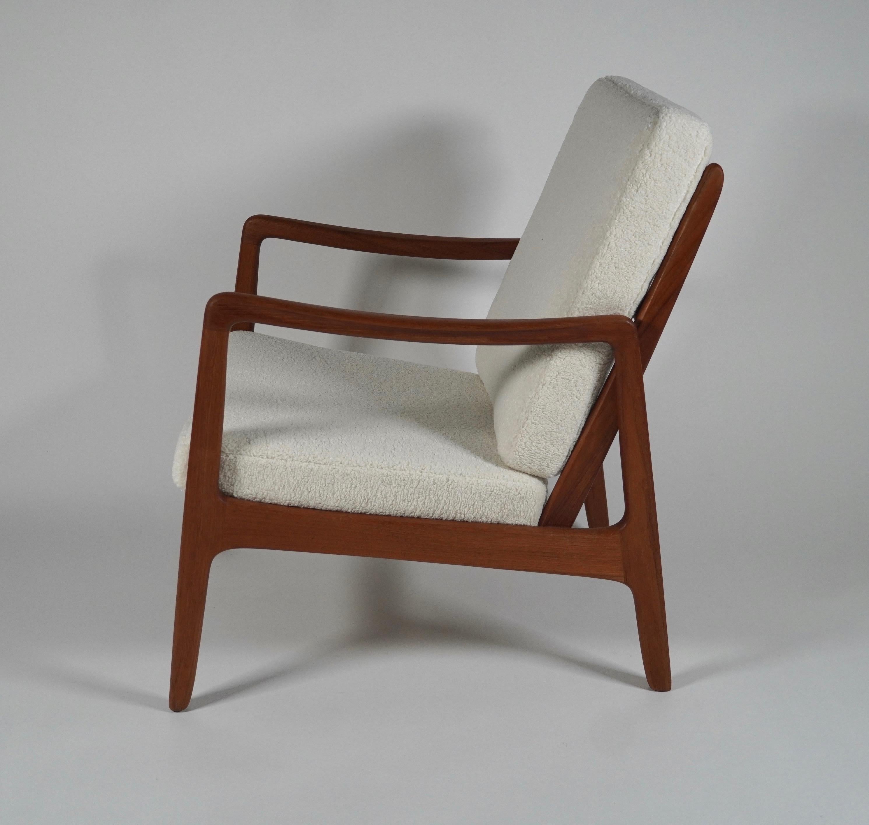 Ole Wanscher Armchair Imported by John Stuart Inc. W/ Knoll Fabric In Good Condition In Oakland, CA