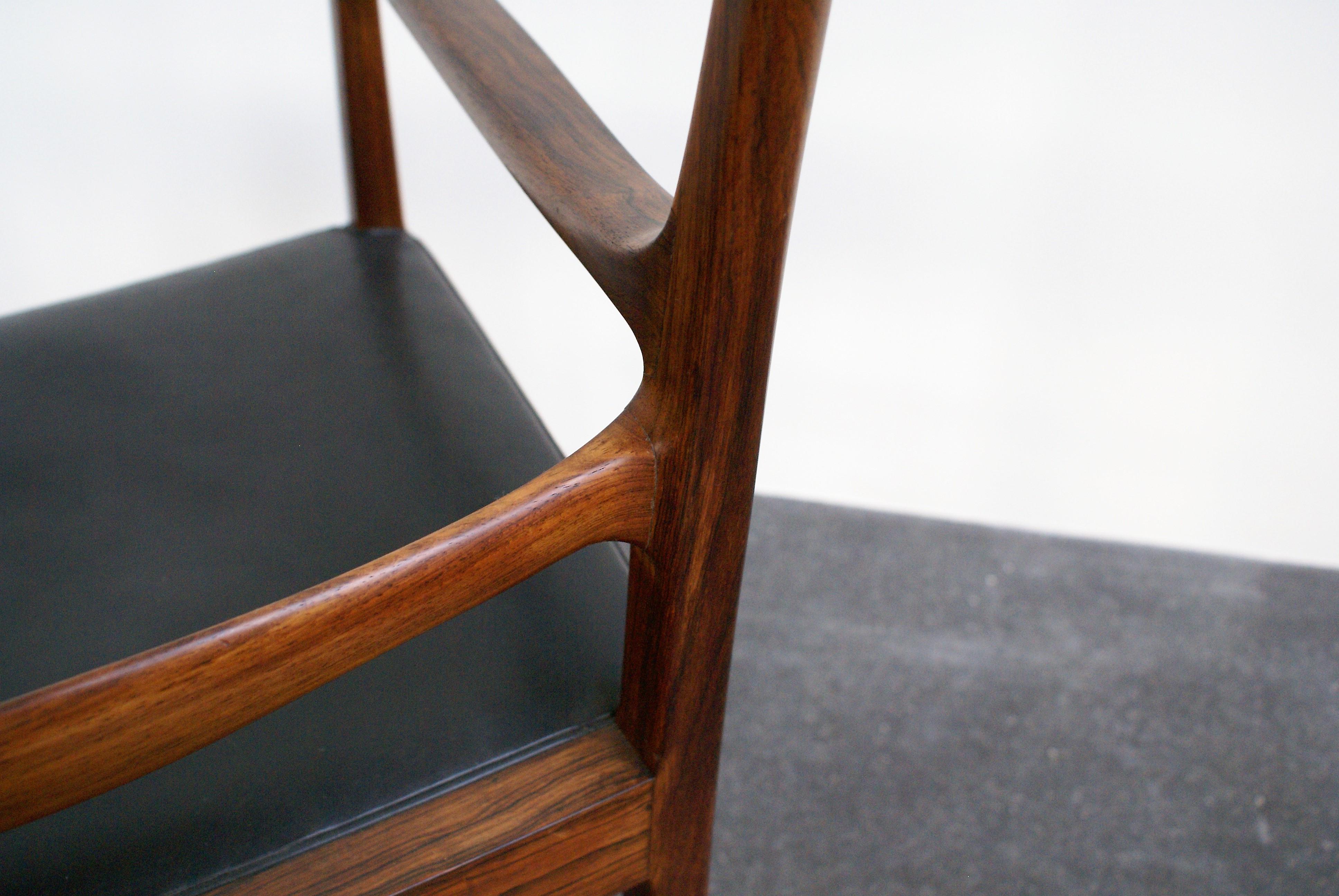Ole Wanscher Armchair in Brazilian Rosewood for A. J. Iversen, 1954 For Sale 3