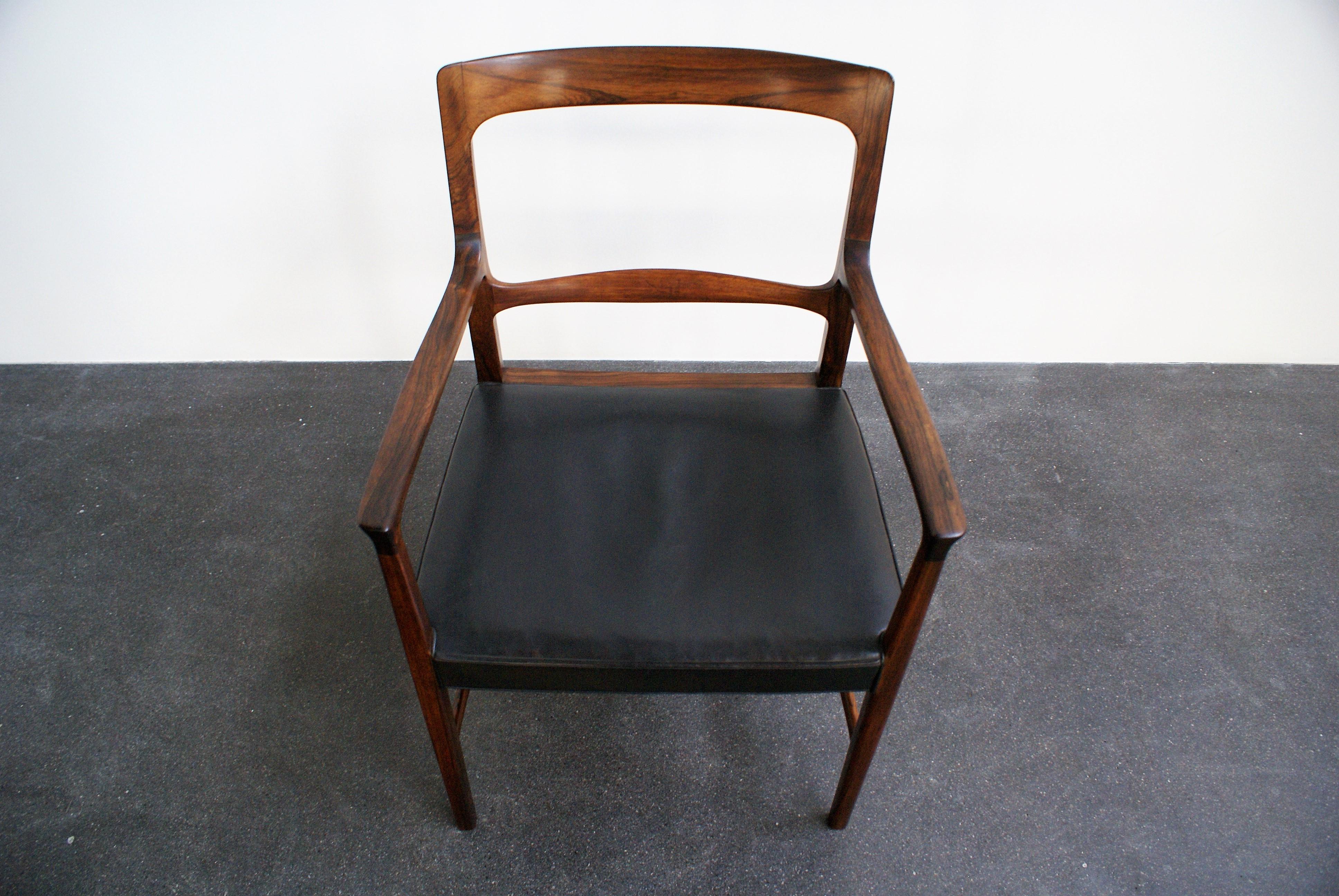 Ole Wanscher Armchair in Brazilian Rosewood for A. J. Iversen, 1954 For Sale 4