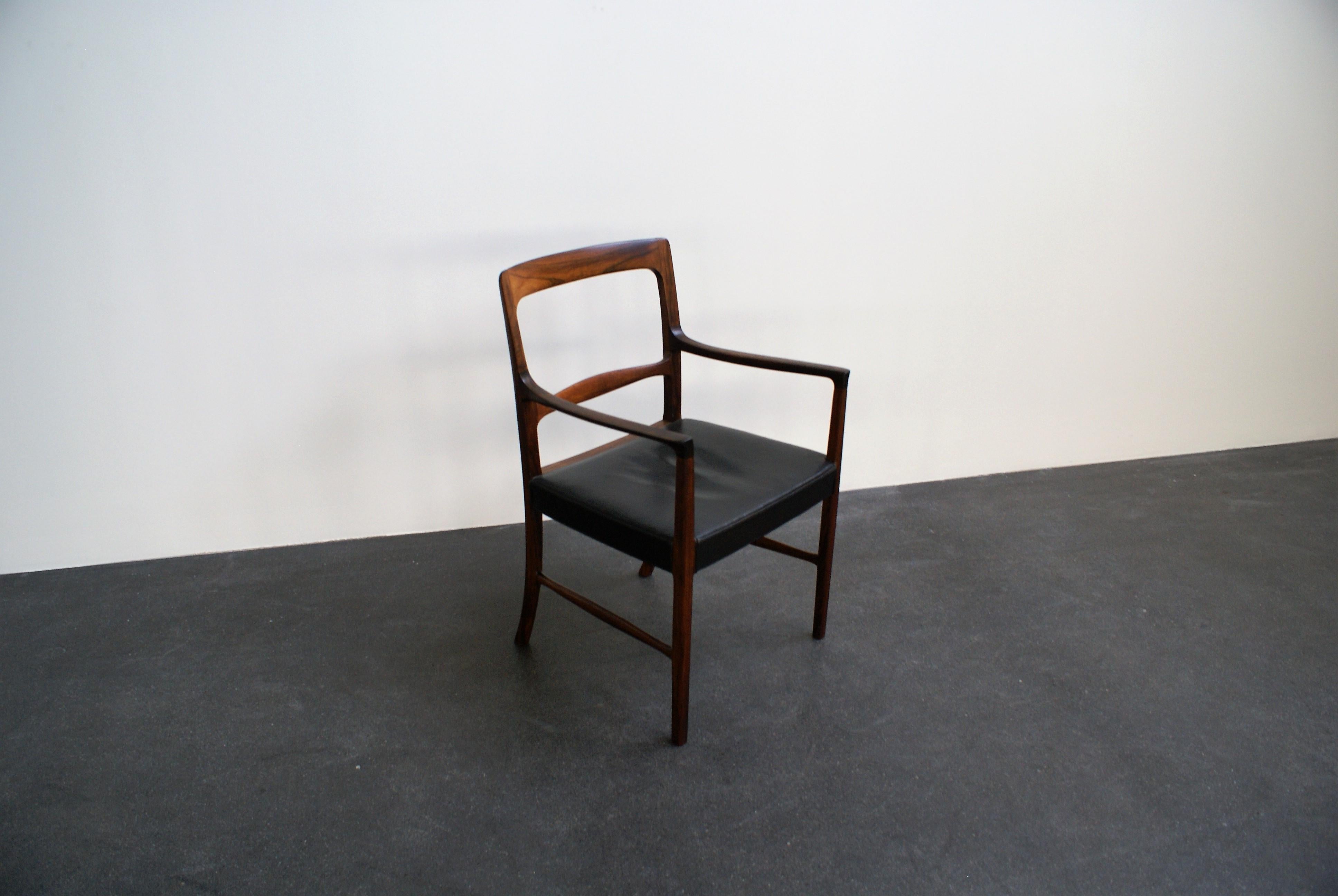 Ole Wanscher Armchair in Brazilian Rosewood for A. J. Iversen, 1954 For Sale 8