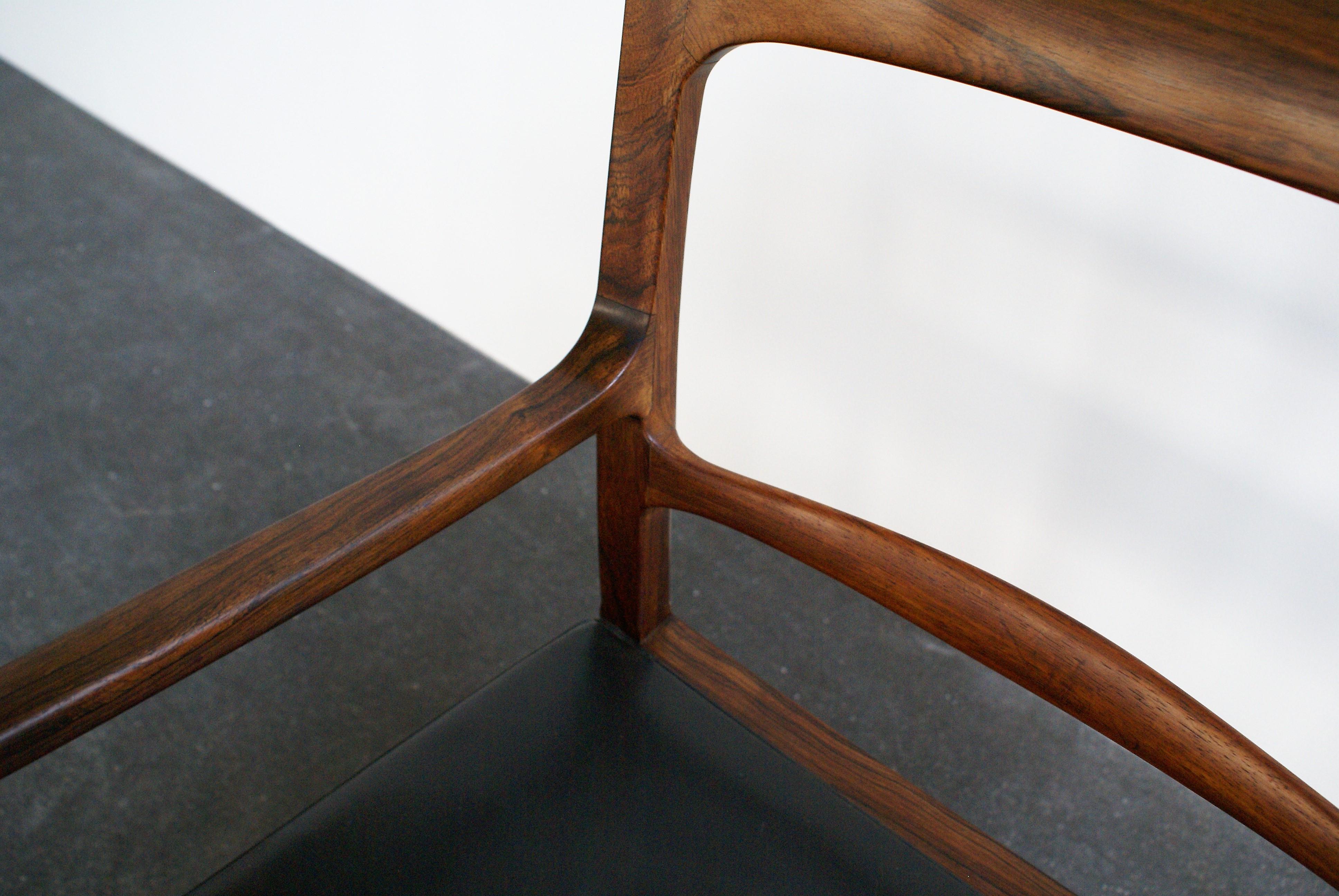 Mid-20th Century Ole Wanscher Armchair in Brazilian Rosewood for A. J. Iversen, 1954 For Sale