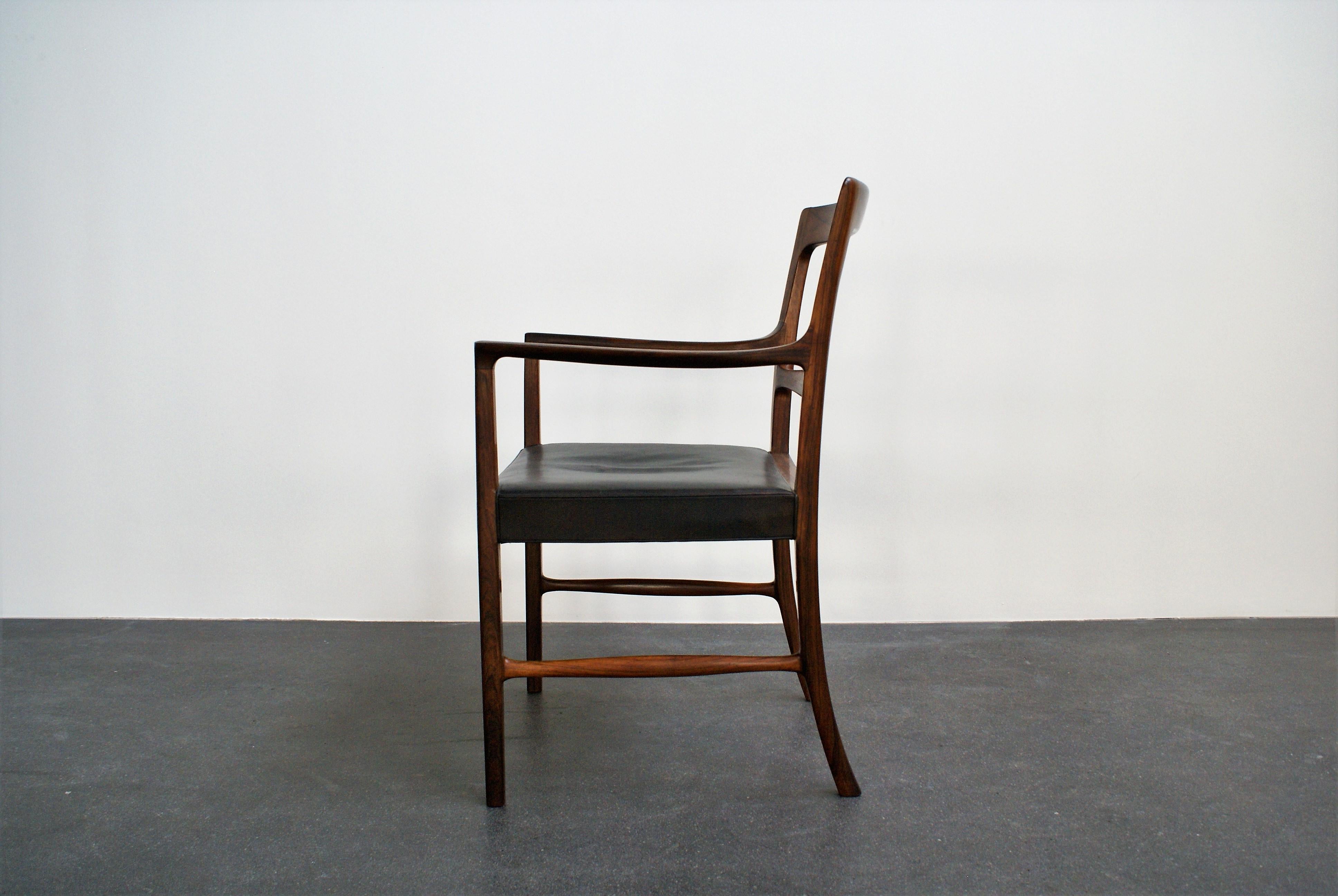 Ole Wanscher Armchair in Brazilian Rosewood for A. J. Iversen, 1954 For Sale 2